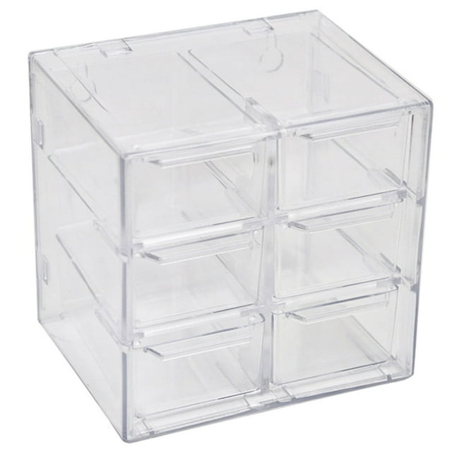MesaSe Transparent Jewelry Storage Box Drawer-Type Desktop Storage Box Organizer for Organizing Bead Tool Sewing