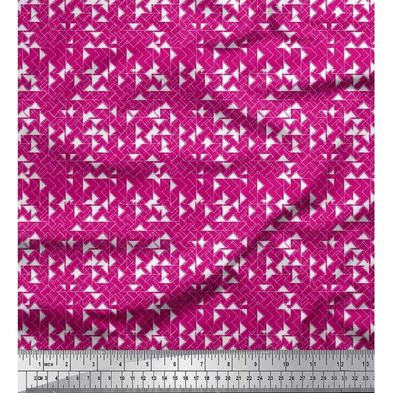 Soimoi Cotton Cambric Fabric Geometric Shirting Printed Craft Fabric by The Yard 42 Inch Wide