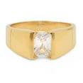 thumbnail image 3 of 12mm 14k Gold Plated Bezel Set Baguette-Cut Clear CZ Solitaire Ring, Size 12, 3 of 7