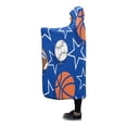 thumbnail image 2 of ASHLEIGH Hooded Throw Wrap Sports Balls Basketball Soccer Baseball Wearable Blanket 56x80 Inch Comfortable Softness, 2 of 3