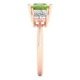 thumbnail image 3 of 2.5 ct Princess Cut Natural Peridot Three-Stone Engagement Ring for Women in 18K Rose Gold, 3 of 5