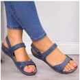 thumbnail image 3 of Summer Woman Sandals College Style Ladies Sandals Low Heel Wedge Casual Women Shoes Fashion Leather Shoes for Female, 3 of 5