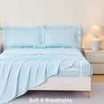 thumbnail image 4 of URBONUR Light Blue Bedding Sets Twin 5Pcs Ruffle Bed in A Bag Farmhouse Comforter Set Soft Microfiber Bedding Comforter Set for All Season(Blue Twin), 4 of 10