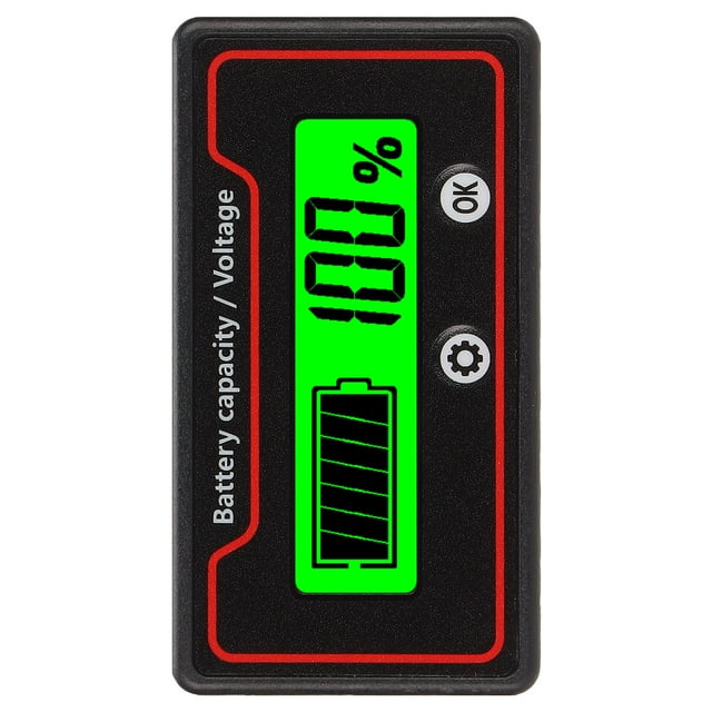 Battery Voltage Indicator, 12-84V Power Saving Percentage Level Battery Capacity Meter Safe For Lithium Battery For Electric Vehicle White Light,Green Light,Blue Light