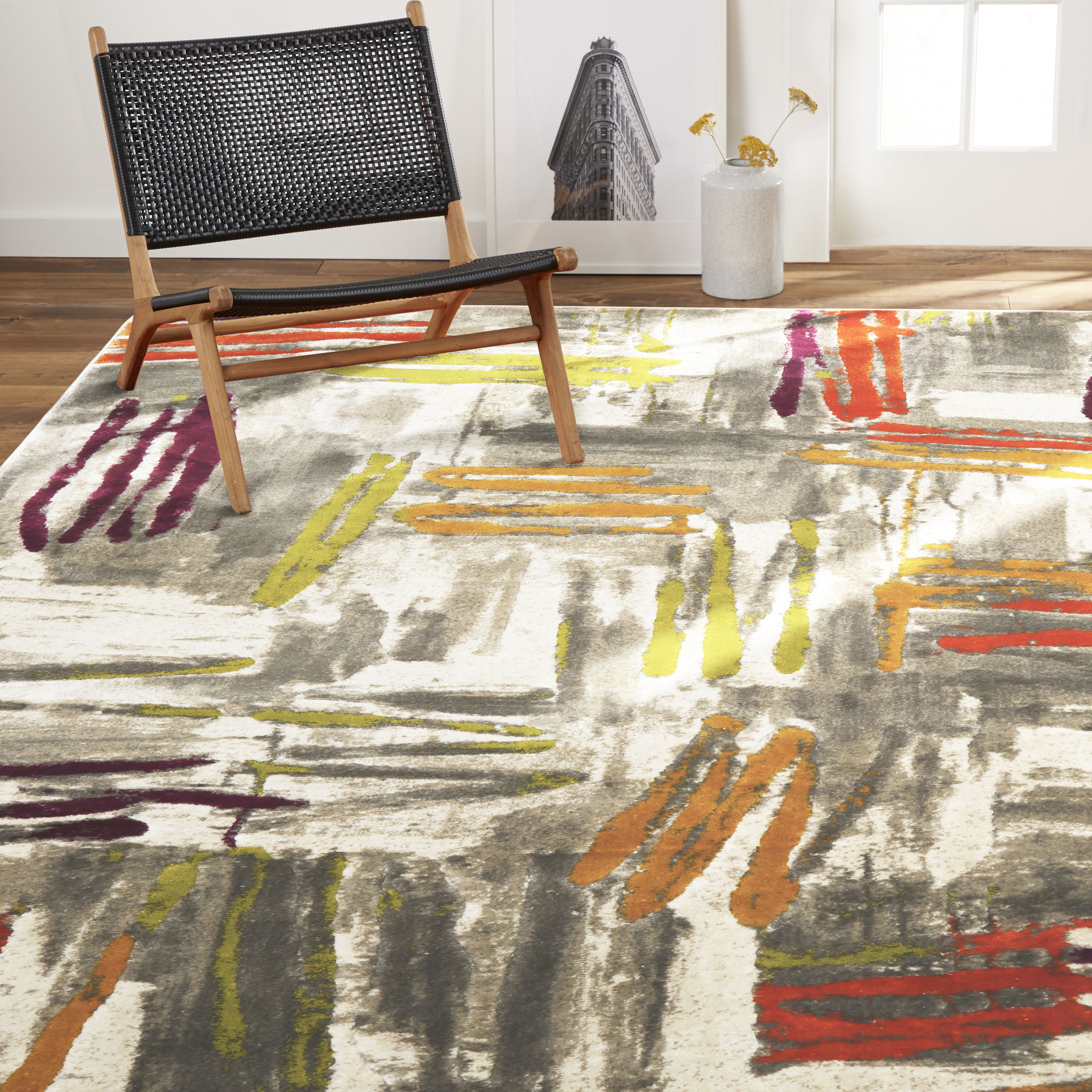 Home Dynamix Catalina Bismark Contemporary Geometric Area Rug, Grey/Black, 7'10"x10'2"