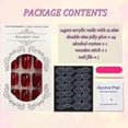 thumbnail image 5 of 24 Pcs Ongles Pressés Il de Chat Courts Faux Ongles Brillants Rouges Ongles Pressés Forme Carrée Faux Ongles avec Designs Ongles Il de Chat Rouges Ongles Pressés Collants pour Femmes Ensemble avec Onglets de Colle, 5 of 5
