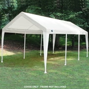 King Canopy 10 x 20 Polyethylene 180gsm Fitted White with White Leg Skirts Carport Canopy Cover