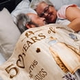 thumbnail image 5 of LHSHID Romantic Marry 50th Anniversary Fleece Throw Blankets Gift Happy 50th Anniversary Wedding Valentine Gifts for Her Wife Husband Mom Dad Grandpa Grandma 60"x80", 5 of 6