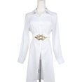thumbnail image 5 of INSPIRE CHIC Women's Golden Leaf Stretchy Belts, Fashion Vintage Elegant Elastic Waistband for Dress Coat 26.4x2.4" White, 5 of 6