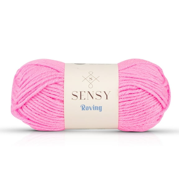 Sensy Roving Yarn, 3.5 oz, 132 Yards, Gauge 5 Bulky (Neon Pink)