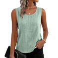 thumbnail image 2 of Resicozy Womens Cotton Linen Tank Tops 2026 Summer Casual Comfy Sleeveless Linen Shirts Loose Lightweight Gauze Cami Mint Green L, 2 of 6