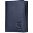 thumbnail image 1 of BULLCAPTAIN Cartera de Cuero Genuino con Bloqueo RFID de Gran Capacidad Negro QB-027, 1 of 6