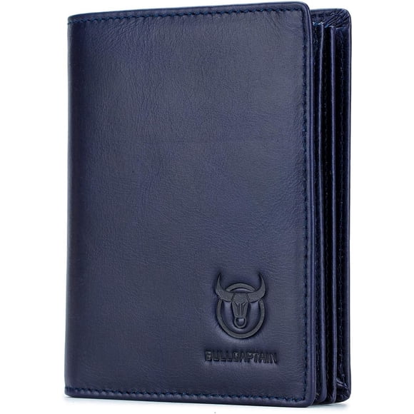 BULLCAPTAIN Portefeuille en Cuir Véritable à Grande Capacité avec Blocage RFID Noir QB-027
