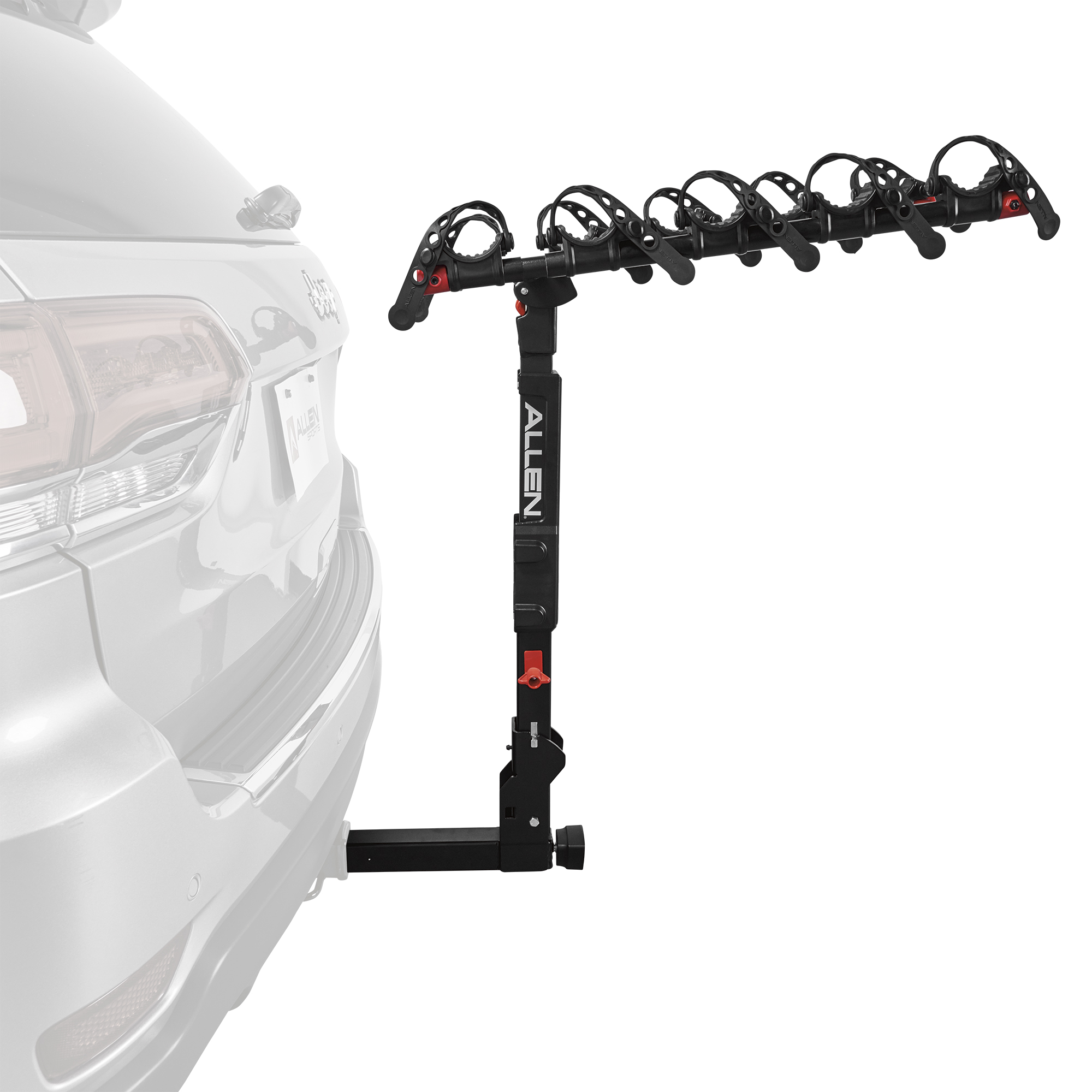 Allen Sports Premier Locking Quick Install Bicycle Hitch Mounted Bike  Rack Carrier, QR555