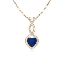 Angara Natural Blue Sapphire Infinity Heart Pendant Necklace in 14K Rose Gold for Women - Natural Blue Sapphire Necklace