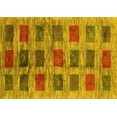 thumbnail image 1 of Ahgly Company Machine Washable Indoor Rectangle Abstract Yellow Contemporary Area Rugs, 2' x 3', 1 of 4
