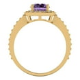 thumbnail image 4 of 1.335 ctw with Simulated Diamond Halo Accents Anniversary Ring for Women | Round Cut Simulated Alexandrite | Hyperallergenic Solid 14K Yellow Gold, 4 of 5