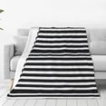 thumbnail image 1 of Balery Black And White Stripes Manta de Felpa Suave y Acogedora – Cobija de Franela Aterciopelada para Cama, Lavable y Cálida para Sofá, Mascotas, Transpirable-50"x40", 1 of 7