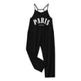 thumbnail image 5 of MIXUE Girls Jumpsuits & Rompers Summer Letter Print Spaghetti Strap V Neck Sleeveless Loose Bodysuits With Pockets Outwear,Black,13-14 Years, 5 of 5