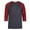 Burgundy/Charcoal Gray, variant on Men's 3/4 Sleeve Crew Neck Casual Dynamic Cotton Raglan T Shirts, Burgundy/Charcoal Gray L, 1 Pack