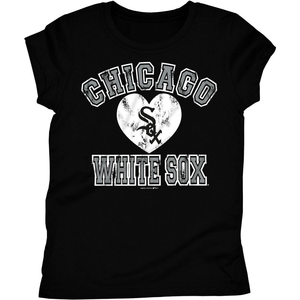 MLB Chicago White Sox Girls Short Sleeve Team Color Graphic Tee