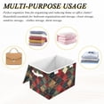 thumbnail image 6 of Yayeee Collapsible Storage Bin with Lid Fabric Closet Decorative Basket with Handles, Dark Tartan Pattern, 6 of 7