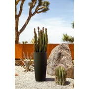 Veradek Mason Series Selena 28 Plastic-Stone Planter 2-Pack Black