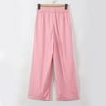 thumbnail image 6 of Hpapadks Womens Pants Solid High Waisted Loose Fit Wide Leg Elastic Waist Flowy Pant Womens Slacks Pink L, 6 of 6