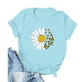 thumbnail image 2 of T-shirt à Manches Courtes avec Imprimé Papillon et Marguerite pour Femme, 2 of 2