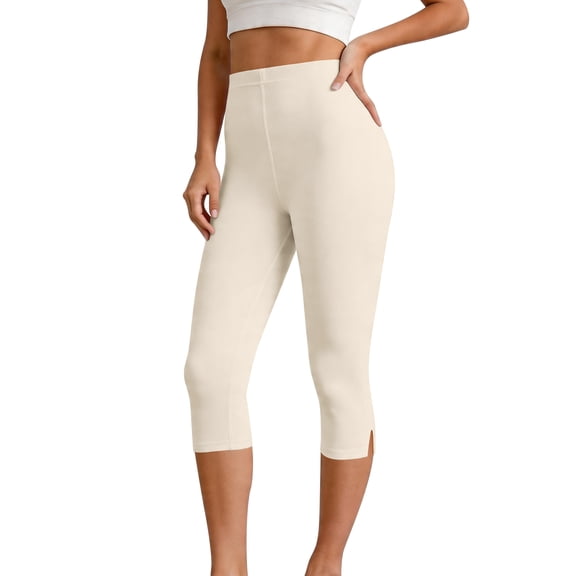 Inglocry High Waisted Leggings for Women - Tummy Control Yoga Pants for Workout Running Athletic Women's Leggings Plus Size Beige L