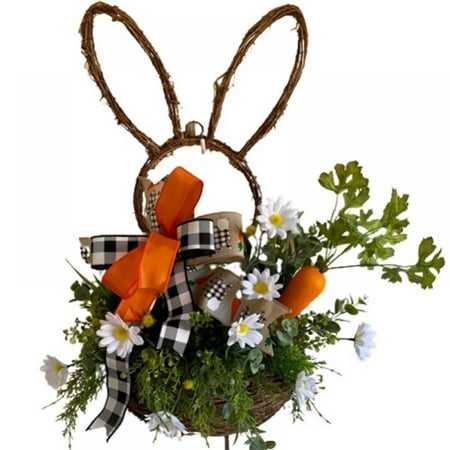 

Easter Pendant Rabbit Wreath Shape Hollow Dead Branch Rabbit Wreath