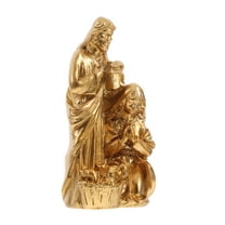 Carved Sculpture Nativity Statue Baby Office 8.00X4.80X2.50CM Golden