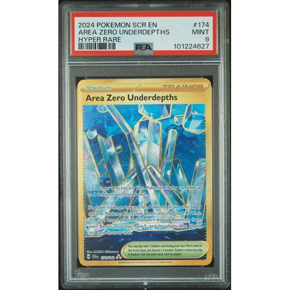 2024 Pokemon Scarlet and Violet Stellar Crown Hyper Rare Area Zero Underdepths #174 PSA 9