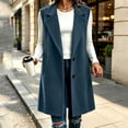 thumbnail image 6 of Xaqiouau Women's Long Sleeveless Trench Coat Lapel Collar Open Front Vest Jacket Casual Button Down Lightweight Duster Waistcoat Outerwear with Pockets, 6 of 6