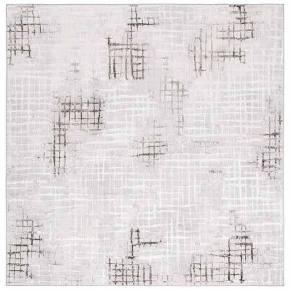 SAFAVIEH Orchard Egbert Trellis Area Rug, Grey/Light Grey, 6'7" x 6'7" Square