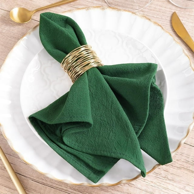 Servilletas de Tela MLMW Paquete de 8 Unidades 40x40 cm Algodón Verde Esmeralda
