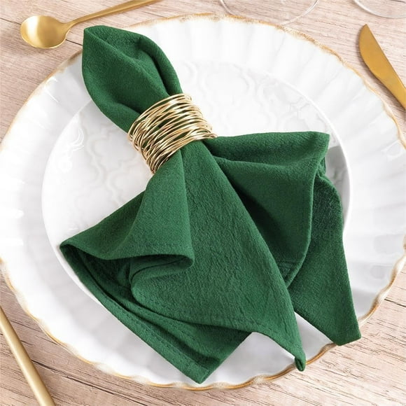 Servilletas de Tela MLMW Paquete de 8 Unidades 40x40 cm Algodón Verde Esmeralda