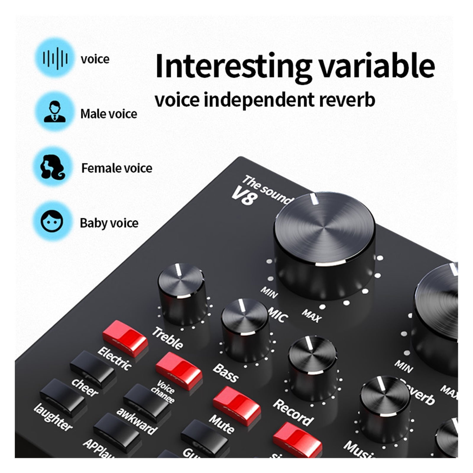 Professional Audio V8 Sound Card Set Mic Studio Condenser Microphone For Podcast Recording Live Streaming
