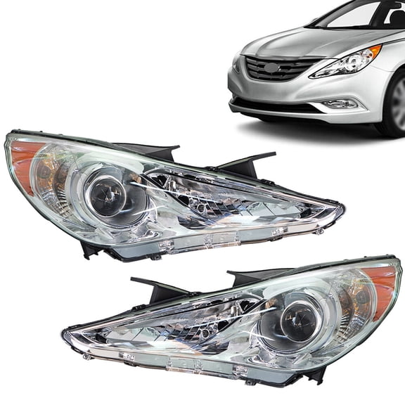 Left & Right Pair Headlights For Hyundai Sonata 2011-2014 Halogen Projector Set