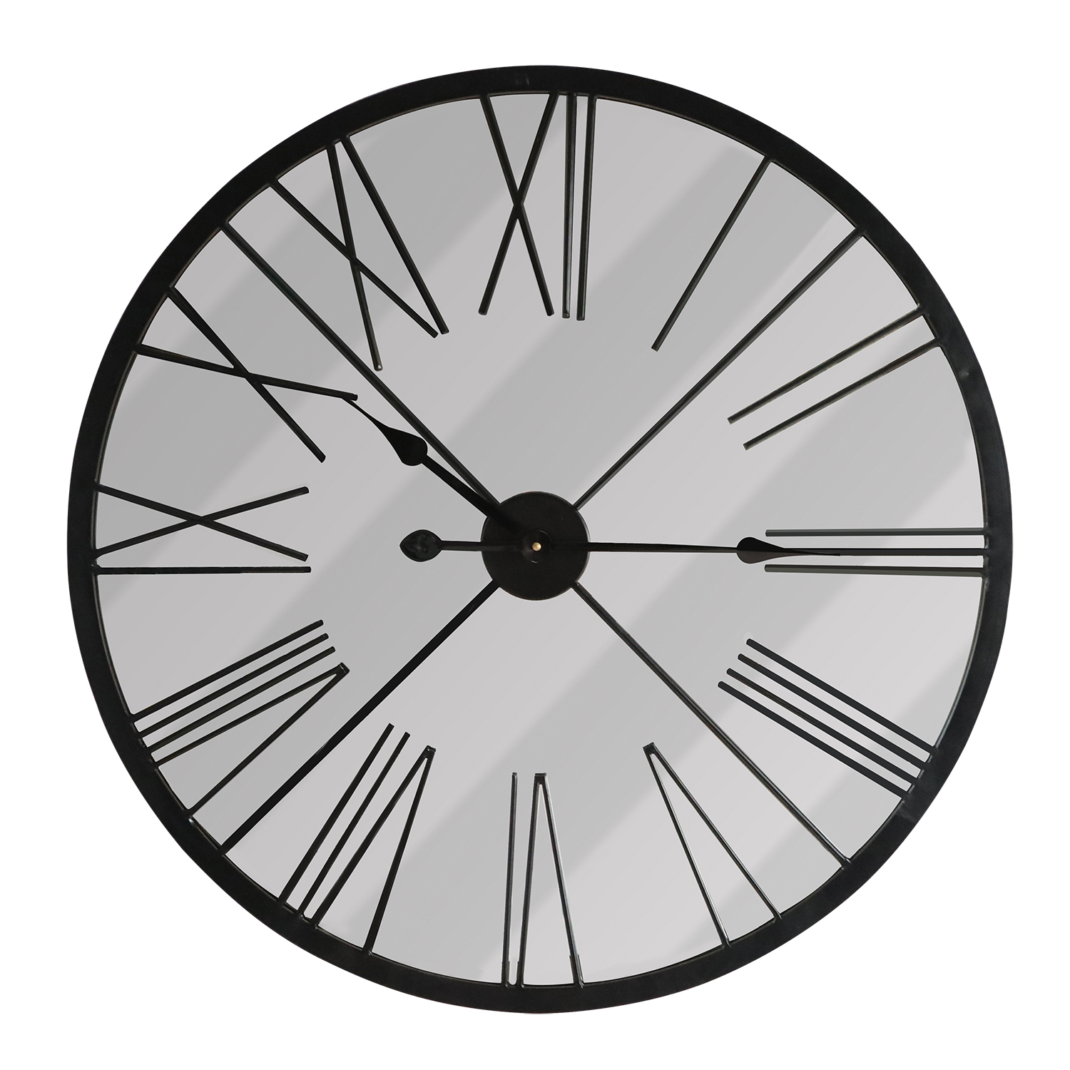 Rustic Metal Mirror Wall Clock 70cm, home decoration, hallway, living