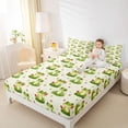 thumbnail image 3 of Erosebridal Cute Animal Kawaii Frog Full Size Sheets,Cartoon Flowers Floral Bed Sheets For Boys 4 Pieces, 3 of 6