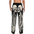 thumbnail image 7 of Salouo Skeletons Love Flowers Print Pajama Pants for Men, Lounge Pants Elastic Waistband Casual Men's sleepwear Loungewear Sleep Pajama Pant -Medium, 7 of 7