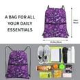 thumbnail image 2 of Easygdp Purple Snowflakes Drawstring Backpack Gym Bag,Sport Gym Sackpack,Gym Sack with Side Pocket for Men Women, 2 of 6