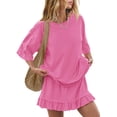 thumbnail image 2 of Conjunto de falda de dos piezas Panadila, traje casual de playa para mujer, color rosa, 2 of 4