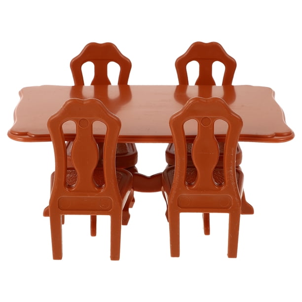 KAKOWELY 1 juego de minicasa, muebles en miniatura, micro mesa y sillas, muebles simulados