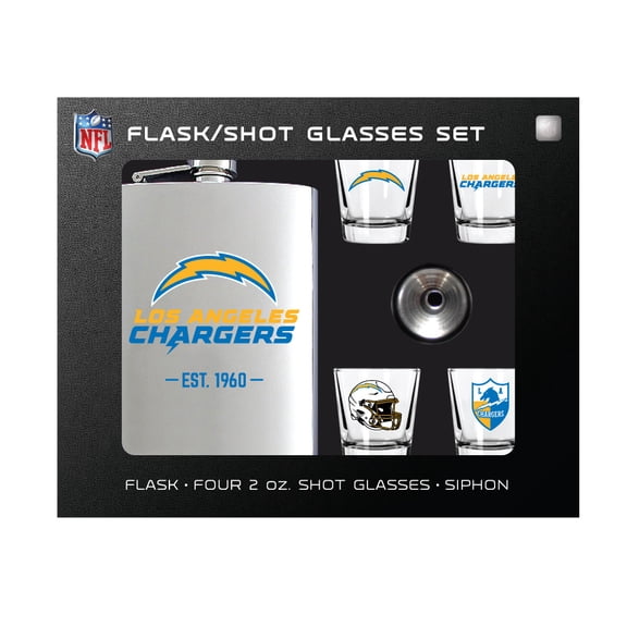MOJO Los Angeles Chargers Shot Glass & Flask Gift Set