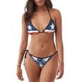 thumbnail image 1 of Fotbe USA Colors Stripes1 Traje de Baño para Mujer de Dos Piezas – Bikini Sexy de Tirantes Tipo Halter con Diseño Triangular, 1 of 6