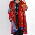 thumbnail image 2 of APEXFWDT Womens Plus Size Ethinc Boho Cardigan Thin Coat Long Sleeve Mid-Length Open Front Women Casual Loose Aztec Tribal Cardigan, 2 of 9