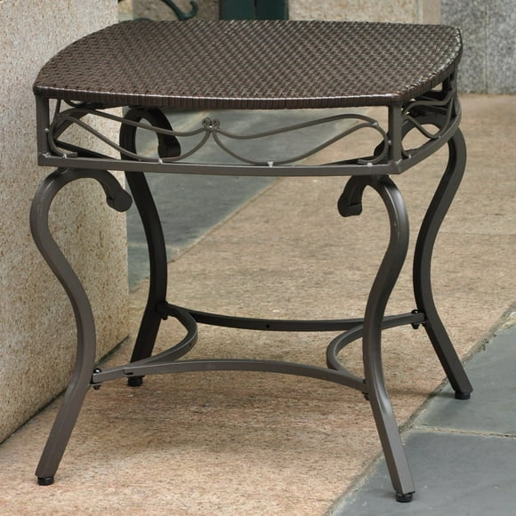 Mesa auxiliar para patio International Caravan, 53 x 56 x 56 cm, mimbre