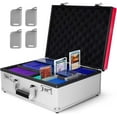 thumbnail image 1 of Boîte de Rangement pour Cartes à Collectionner avec Cadenas à Combinaison, Boîte de Rangement pour Toploader pour Cartes Rigides 3 Pouces X 4 Pouces 35pt, Étui Rigide de Rangement Top Loader, Étui pour Cartes de Sport (Tient 600+ Toploaders, Noir), 1 of 12
